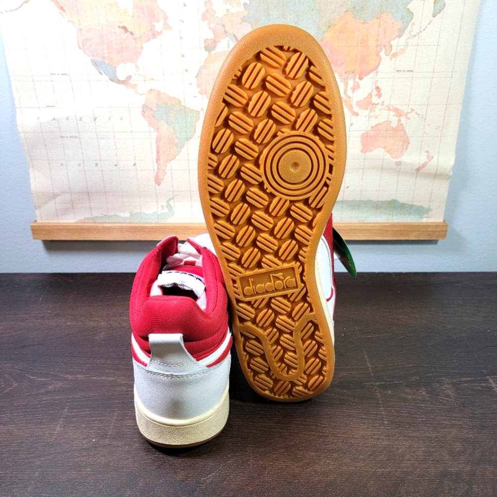BRAND NEW Diadora Basket Mid 'White/Red' Men's Size 11.0 - Picture 7 of 7